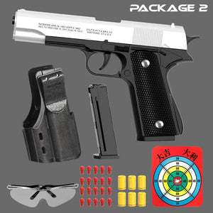 Planet Gates Black Automatic Shell Ejection Desert Eagle Toy Gun, Air Gun, Soft Bullet Continuous Firing Children's Shooting Weapon