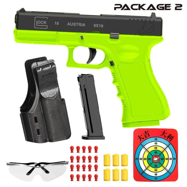 Planet Gates Black Automatic Shell Ejection Desert Eagle Toy Gun, Air Gun, Soft Bullet Continuous Firing Children's Shooting Weapon