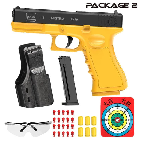 Planet Gates Black Automatic Shell Ejection Desert Eagle Toy Gun, Air Gun, Soft Bullet Continuous Firing Children's Shooting Weapon