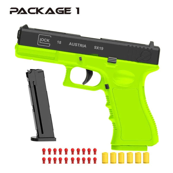 Planet Gates Black Automatic Shell Ejection Desert Eagle Toy Gun, Air Gun, Soft Bullet Continuous Firing Children's Shooting Weapon
