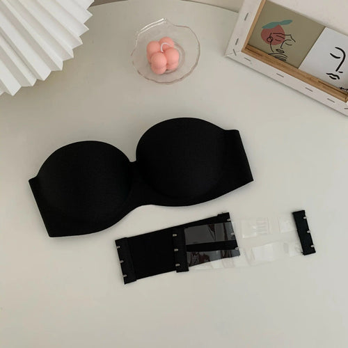 Planet Gates Black / B New Tube Top Underwear Soild Color Sexy Lingerie Strapless Bra Push Up Bra Seamless Bralette Sexy Solid Color Women Lingerie