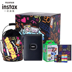 Planet Gates Black bag film sets Original Fujifilm Instax Mini Link 2 Printer Instax Photo Camera Printers For Smart Phone App Film Machine New Fujifilm Camera