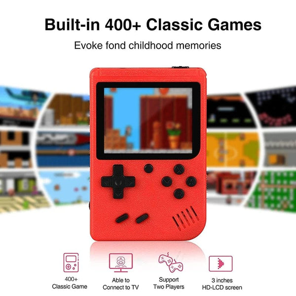 Planet Gates Black bag NEW Portable Retro Mini Video Game Console 8-Bit Handheld Game Player Built-in 400 games AV Out Game Console Gameboy videojuego