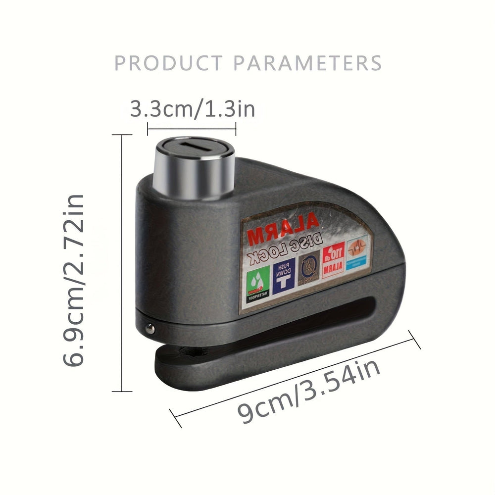 Planet Gates Black Bicycle Alarm Disc Lock With 2 Keys 110db Alarm Sound Premium Waterproof Universal Motorbike Bicycle Electric Vehicle