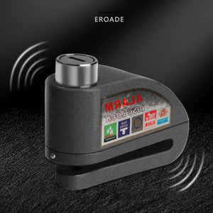 Planet Gates Black Bicycle Alarm Disc Lock With 2 Keys 110db Alarm Sound Premium Waterproof Universal Motorbike Bicycle Electric Vehicle