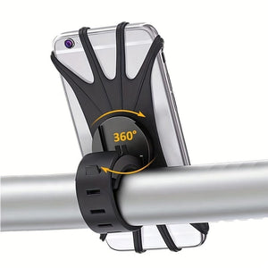 Planet Gates Black Bicycle Motorcycle Mobile Phone Holders Adjustable 360 Rotation Silicone Bike Phone Holder Phone Accessories Phone Holder Bike