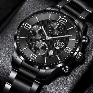 Planet Gates Black Blue reloj hombre Luxury Business Men Watchs Stainless Steel Quartz WristWatch Male Leather Calendar Luminous Clock relogio masculino