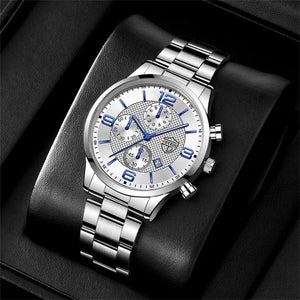 Planet Gates Black Blue reloj hombre Luxury Business Men Watchs Stainless Steel Quartz WristWatch Male Leather Calendar Luminous Clock relogio masculino