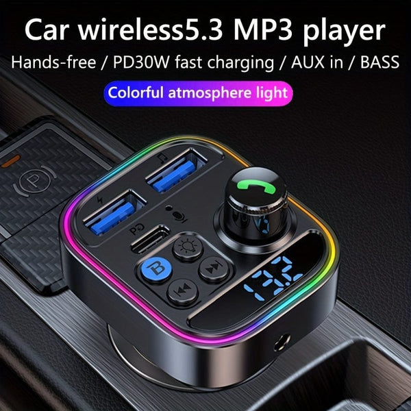 Planet Gates Black Boost Your Car Audio with This 5.0 Wireless Car Kit: FM Transmitter, MP3 Player, 30W Dual USB Fast Charger & More!