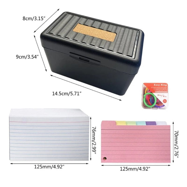 Planet Gates Black box 200 sheets Colored Index Cards Dividers 3x5 Inches Tabbed Cards Ruled Note Card Dividers Lined Pattern Flashcards Studying Cards