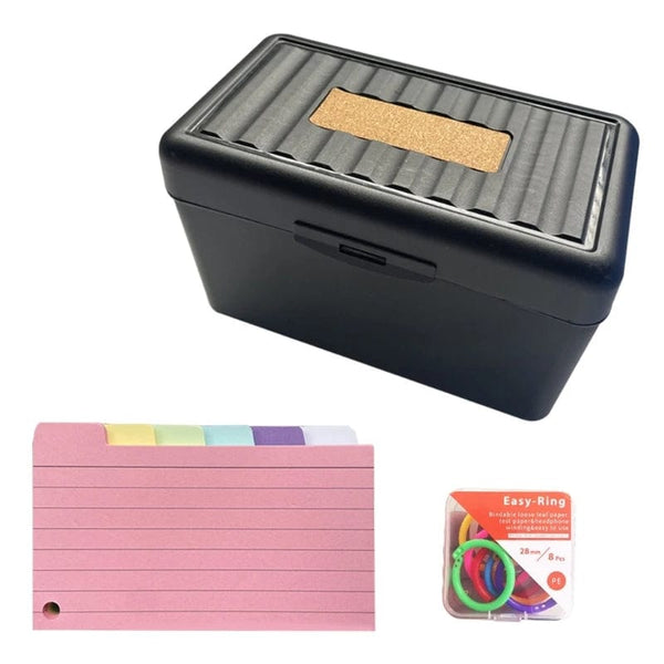 Planet Gates Black box 200 sheets Colored Index Cards Dividers 3x5 Inches Tabbed Cards Ruled Note Card Dividers Lined Pattern Flashcards Studying Cards