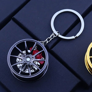 Planet Gates Black Brake 360 rotating car keychain pendant, creative car keychain decoration, a unique gift for car lovers