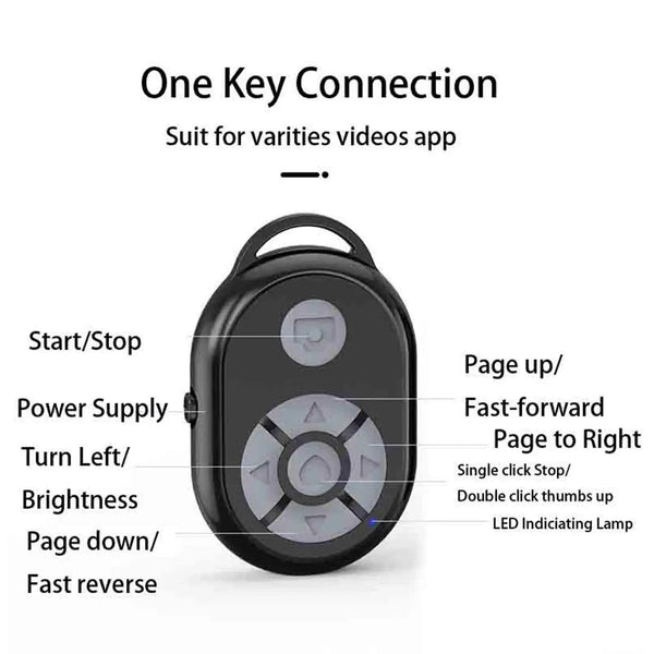 Planet Gates black BT Remote for iPhone Xiaomi Redmi Samsung Mobile Phone Universal Remote Control Selfie Stick Bluetooth Camera Controller