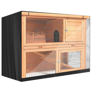 Planet Gates Black Bunny Rabbit Hutch Cover for Winter Garden Outdoor Waterproof Small Animal Cage Crate Cover UV Resistant Heavy Duty Pets