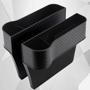 Planet Gates Black / CABS428 2pcs Multifunctional Car Seat Organizer, Car Console Side Storage Box With Cup Holders, Car Front Seat Organizer For Holding Phone, Sunglasses