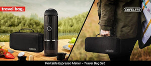 Planet Gates Black Cafelffe Outdoor Combination Wireless Electric portable espresso machine,Coffee Gift Giving Camping hiking Travel bag cafetera