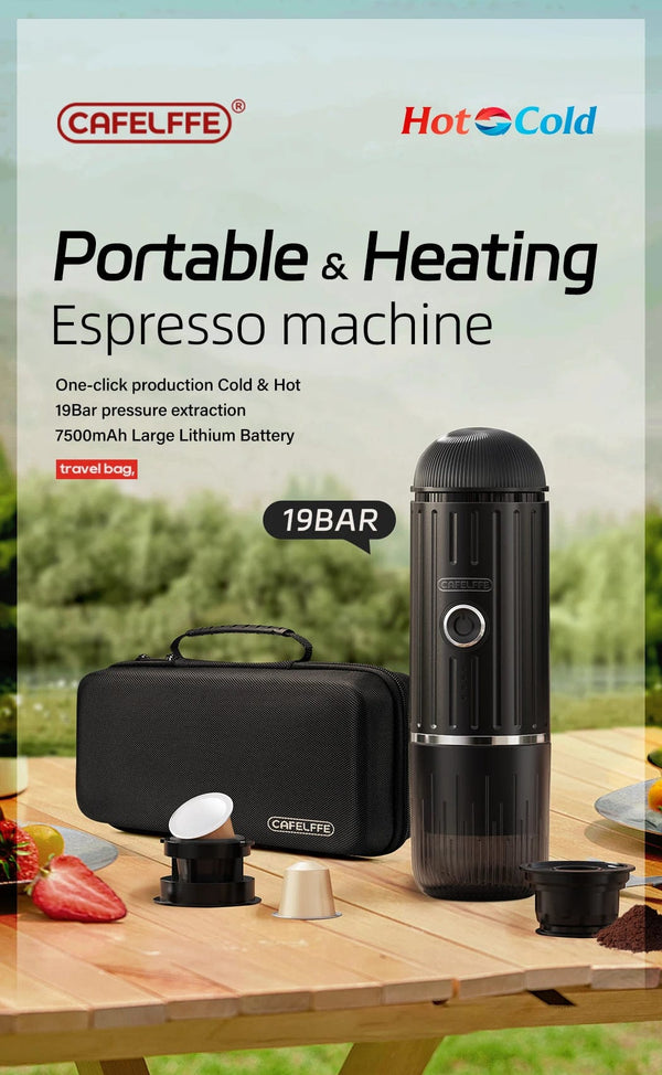 Planet Gates Black Cafelffe Outdoor Combination Wireless Electric portable espresso machine,Coffee Gift Giving Camping hiking Travel bag cafetera