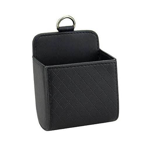 Planet Gates Black Car Air Vent Hanging Storage Box Mobile Phone Bag PU Leather Car Mobile Phone Holder Car Interior Accessories