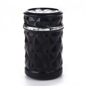 Planet Gates Black Car Ashtray With LED Light Rhinestone Ashtray Car Smokeless Smoke Cup Holder Storage Auto Accessories