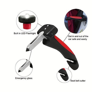 Planet Gates Black Car Assistant Support Handle Multi-Functional Safety Door Aider Handles Assist Hammer Bar Parts Window Breaker With LED Dropship