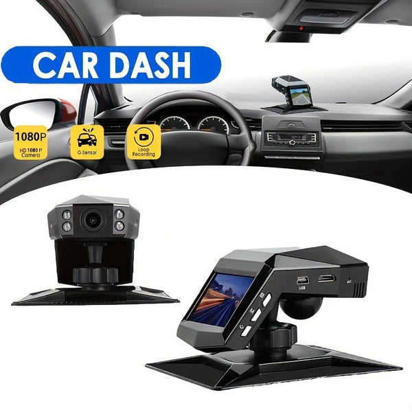 Planet Gates Black Car Center Console Installation Free Driving Recorder, 5.08 cm Screen HD Night Vision 1080 Aromatherapy Base Car DVR