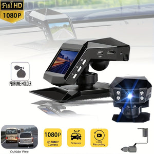Planet Gates Black Car Center Console Installation Free Driving Recorder, 5.08 cm Screen HD Night Vision 1080 Aromatherapy Base Car DVR