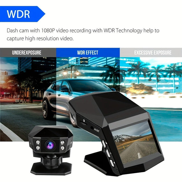 Planet Gates Black Car Center Console Installation Free Driving Recorder, 5.08 cm Screen HD Night Vision 1080 Aromatherapy Base Car DVR
