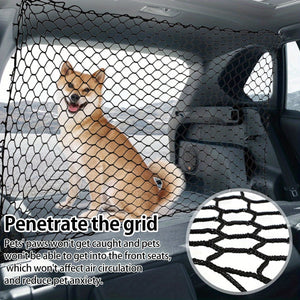 Planet Gates Black Car Dog Barrier Net with Hooks Durable Dog Car Safety Barrier Net Reusable Foldable Car Dog Fence Barrier Practical Universal Car Pet Isolation