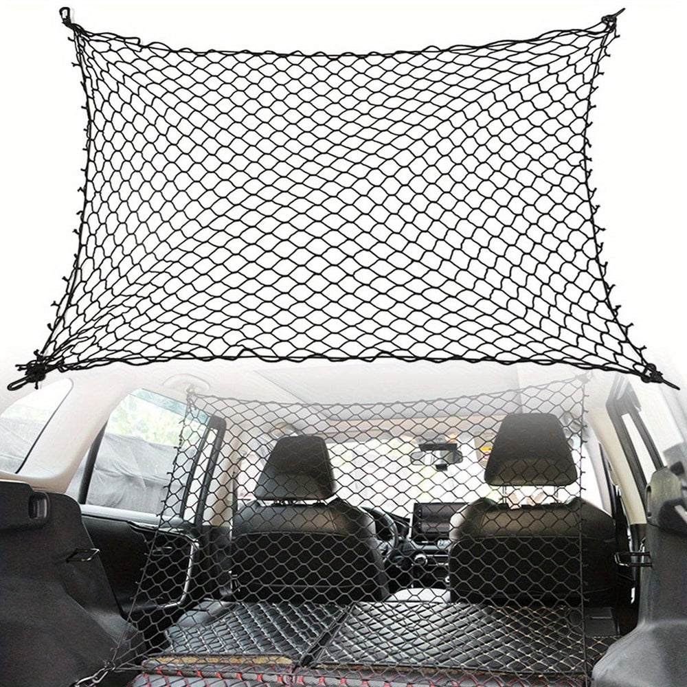 Planet Gates Black Car Dog Barrier Net with Hooks Durable Dog Car Safety Barrier Net Reusable Foldable Car Dog Fence Barrier Practical Universal Car Pet Isolation