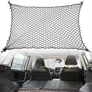 Planet Gates Black Car Dog Barrier Net with Hooks Durable Dog Car Safety Barrier Net Reusable Foldable Car Dog Fence Barrier Practical Universal Car Pet Isolation