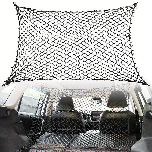 Planet Gates Black Car Dog Barrier Net with Hooks Durable Dog Car Safety Barrier Net Reusable Foldable Car Dog Fence Barrier Practical Universal Car Pet Isolation