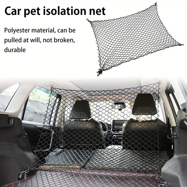 Planet Gates Black Car Dog Barrier Net with Hooks Durable Dog Car Safety Barrier Net Reusable Foldable Car Dog Fence Barrier Practical Universal Car Pet Isolation