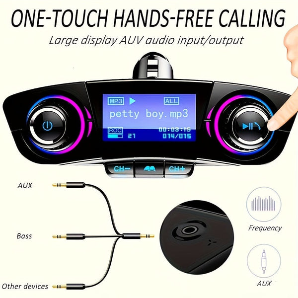 Planet Gates Black Car FM Transmitter MP3 Player Adapter Charger Handsfree