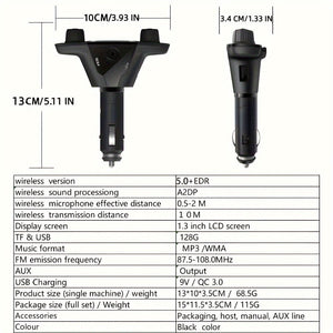 Planet Gates Black Car FM Transmitter MP3 Player Adapter Charger Handsfree