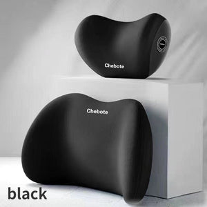 Planet Gates Black Car Headrest Cervical Spine Neck Support Pillow, Waist Support Pillow Set, Car Memory Cotton Waist Support Pillow, Neck Support Pillow