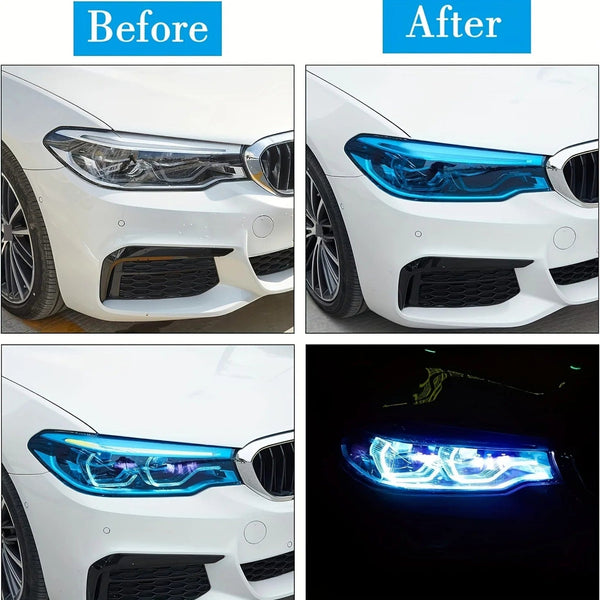 Planet Gates black Car Lamp Color Changing Film, 39.37in * 11.81in,PVC Material, Rear Lamp Film, Headlamp, Fog Lamp Color Changing Film