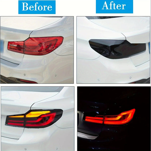 Planet Gates black Car Lamp Color Changing Film, 39.37in * 11.81in,PVC Material, Rear Lamp Film, Headlamp, Fog Lamp Color Changing Film