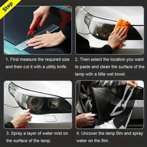 Planet Gates black Car Lamp Color Changing Film, 39.37in * 11.81in,PVC Material, Rear Lamp Film, Headlamp, Fog Lamp Color Changing Film