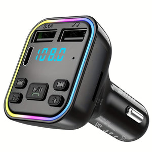 Planet Gates Black Car mp3 player Wireless FM Transmitter Type C USB C Fast Charging Dual USB car Charger Handsfree Car Kit MP3 Player FM Modulator