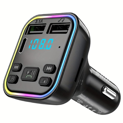 Planet Gates Black Car mp3 player Wireless FM Transmitter Type C USB C Fast Charging Dual USB car Charger Handsfree Car Kit MP3 Player FM Modulator