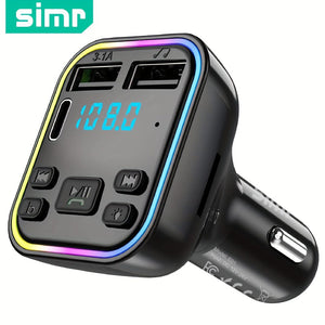 Planet Gates Black Car mp3 player Wireless FM Transmitter Type C USB C Fast Charging Dual USB car Charger Handsfree Car Kit MP3 Player FM Modulator