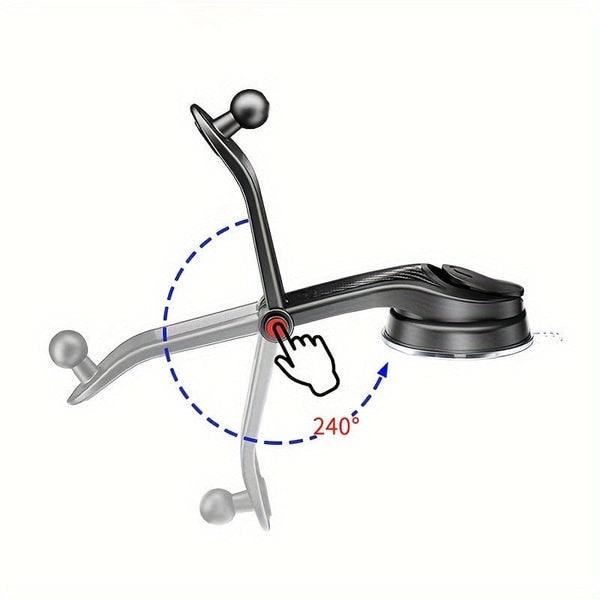 Planet Gates Black Car Phone Holder Mount Cell Phone Mount For Car Dashboard & Windscreen For Universal Cars 360° Rotatable Mobile Phone Holder