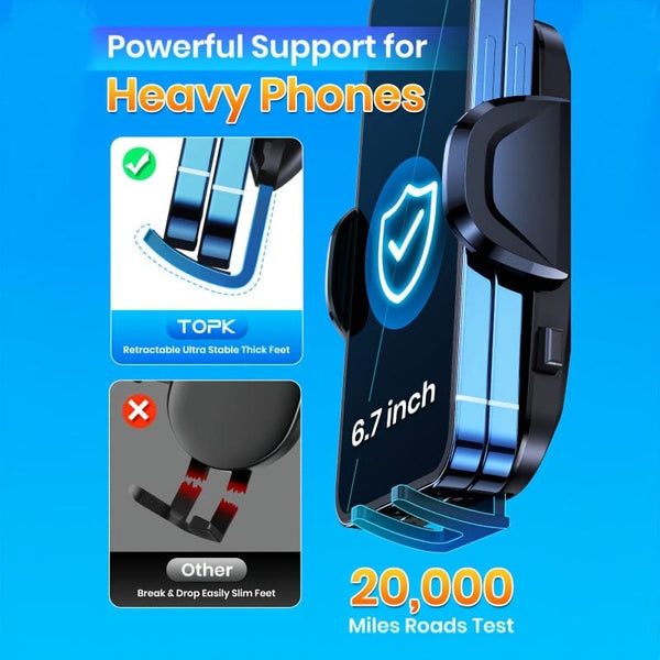 Planet Gates Black Car Phone Holder Mount Cell Phone Mount For Car Dashboard & Windscreen For Universal Cars 360° Rotatable Mobile Phone Holder