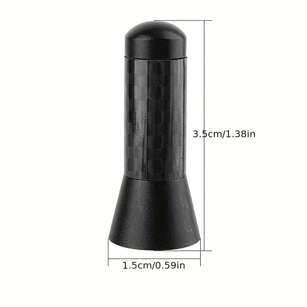 Planet Gates Black Car Roof Antenna 1.4in/3.5cm Carbon Fiber Screw Metal Short Stubby Mast Car Radio Aerial Antenna Accessories Part