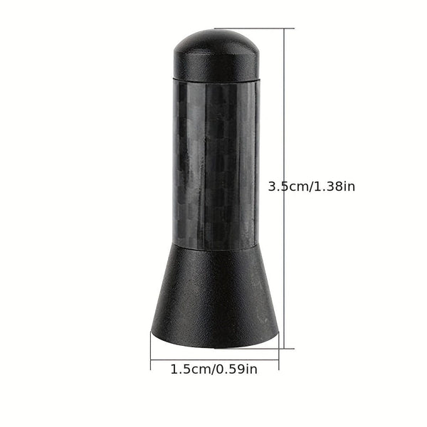 Planet Gates Black Car Roof Antenna 1.4in/3.5cm Carbon Fiber Screw Metal Short Stubby Mast Car Radio Aerial Antenna Accessories Part