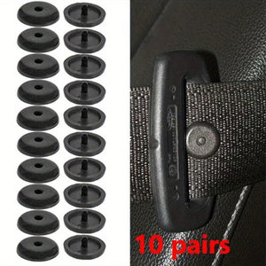 Planet Gates Black Car Safety Seatbelt Stopper Buckle Automobile Seat Belt Spacing Limit Stop Plastic Anti-slip Button Retainer Car Interior