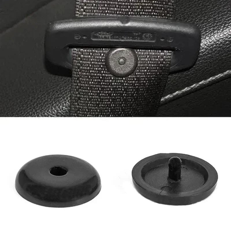 Planet Gates Black Car Safety Seatbelt Stopper Buckle Automobile Seat Belt Spacing Limit Stop Plastic Anti-slip Button Retainer Car Interior