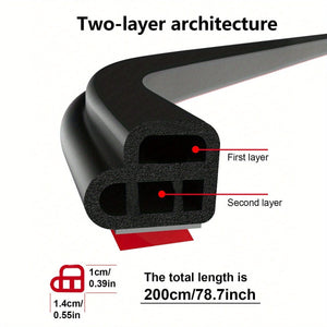 Planet Gates Black Car Sealing Strip Sound Insulation Strip Double-layer Thick L-shaped