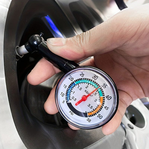 Planet Gates Black Car Tire Pressure Gauge Detection High Precision Mechanical Air Pressure Meter Multifunctional Car Emergency Tire Pressure Monitor