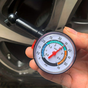 Planet Gates Black Car Tire Pressure Gauge Detection High Precision Mechanical Air Pressure Meter Multifunctional Car Emergency Tire Pressure Monitor
